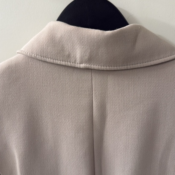 H&M Pea Coat Taupe Wool Ruffle - Picture 7 of 13